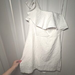 Lilly Pulitzer Pineapple Pucker Jacquard WHITE KIPTON ROMPER One Shoulder 12